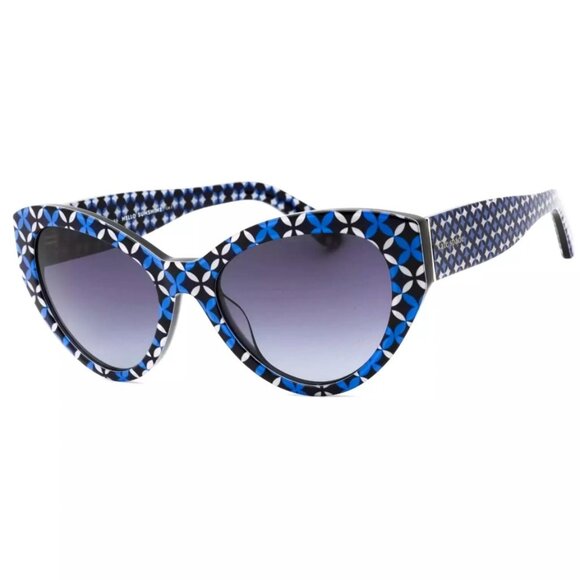 Kate Spade PAISLEIGH/S 0S6F 9O Blue Pattern / Dark Gray Gradient Lens Sunglasses
